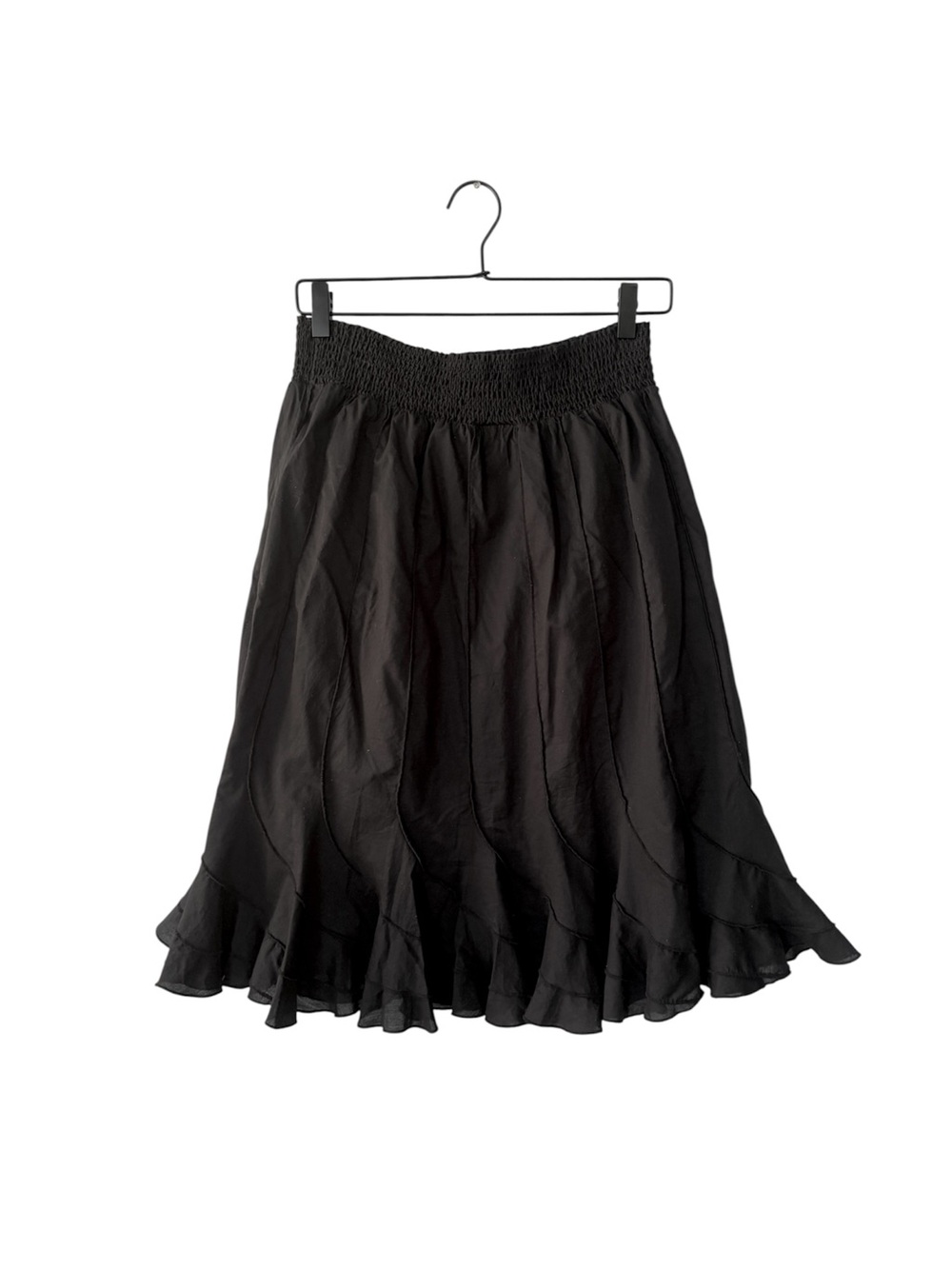 Grace Elements Black Ruffle-Hem A-Line Skirt